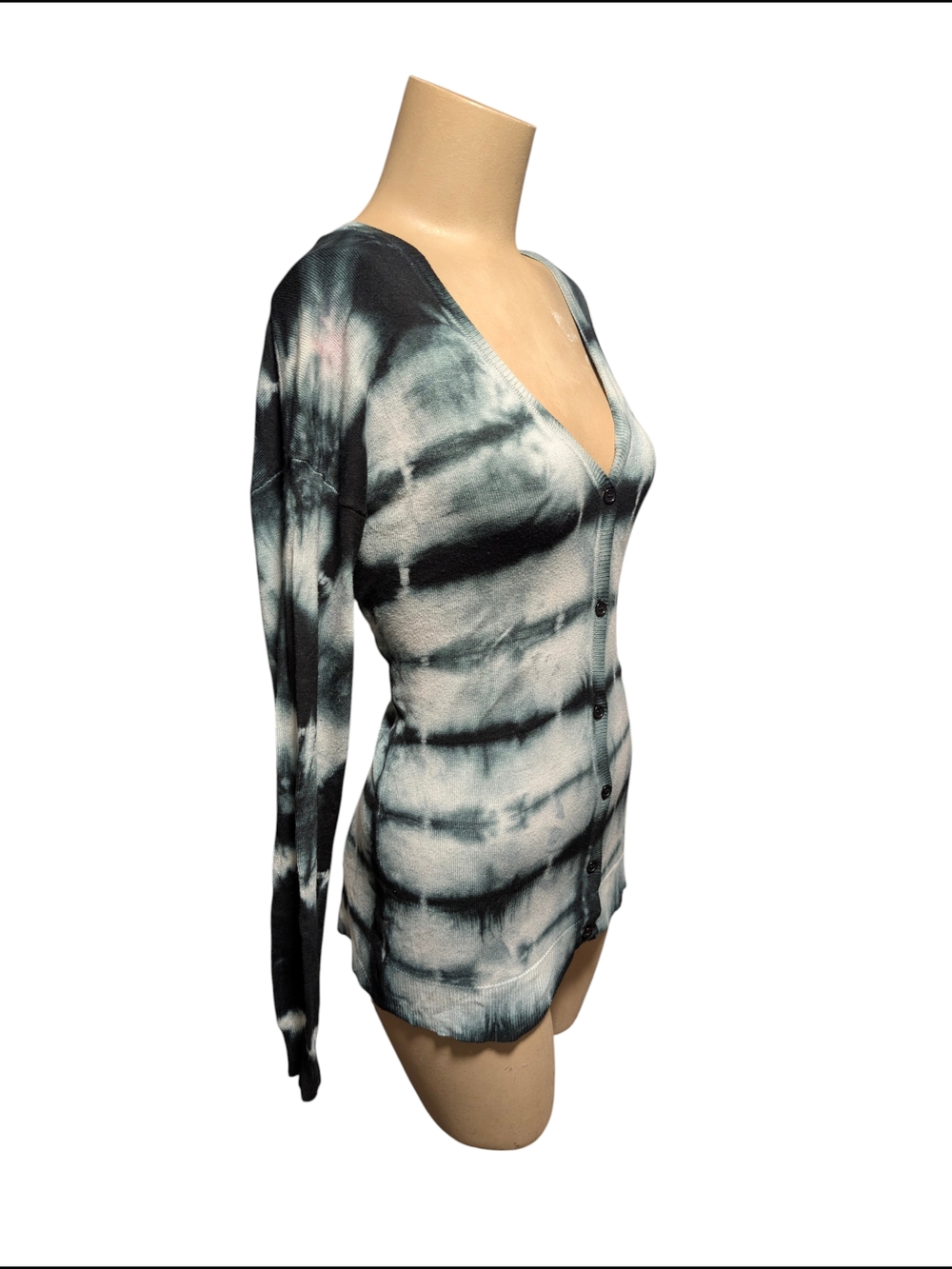 Sisters In Grey Shibori Tie-Dye Knit Cardigan – Boho Chic SZ SM